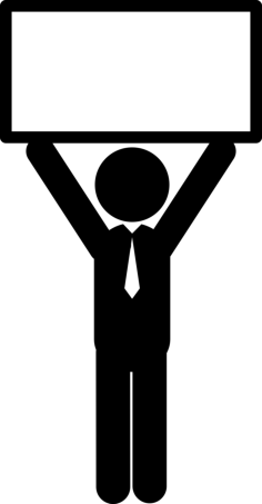 Man Lifting Blank Billboard Editable Svg Line Art, Free Vectors File